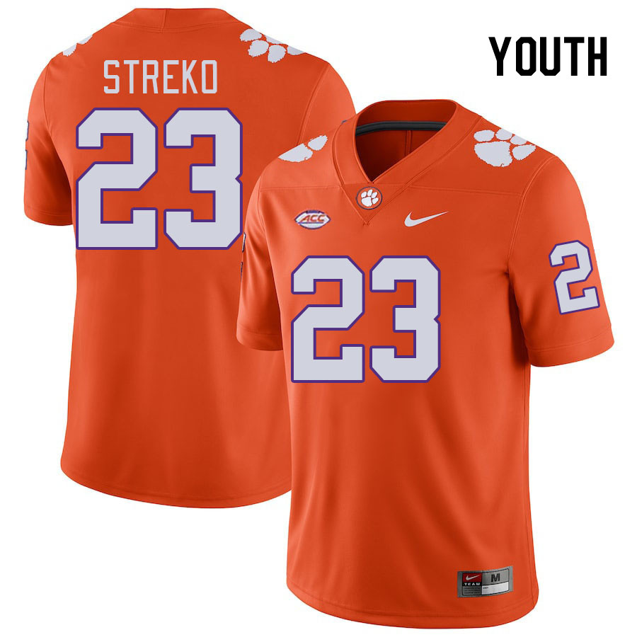 Youth Clemson Tigers Peyton Streko #23 College Orange NCAA Authentic Football Stitched Jersey 23AH30TL